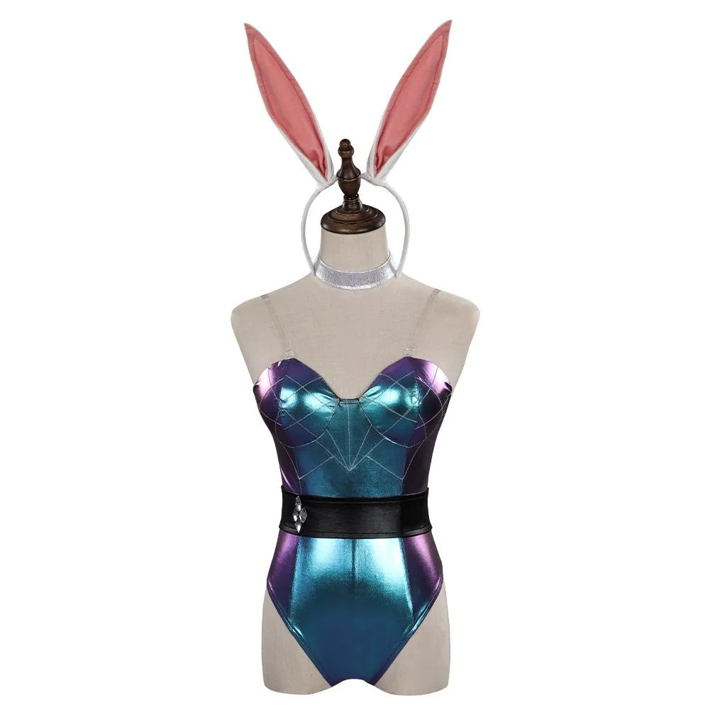 League of Legends LoL KDA Bunny Girls Jumpsuit Outfit Halloween Cosplay Costume