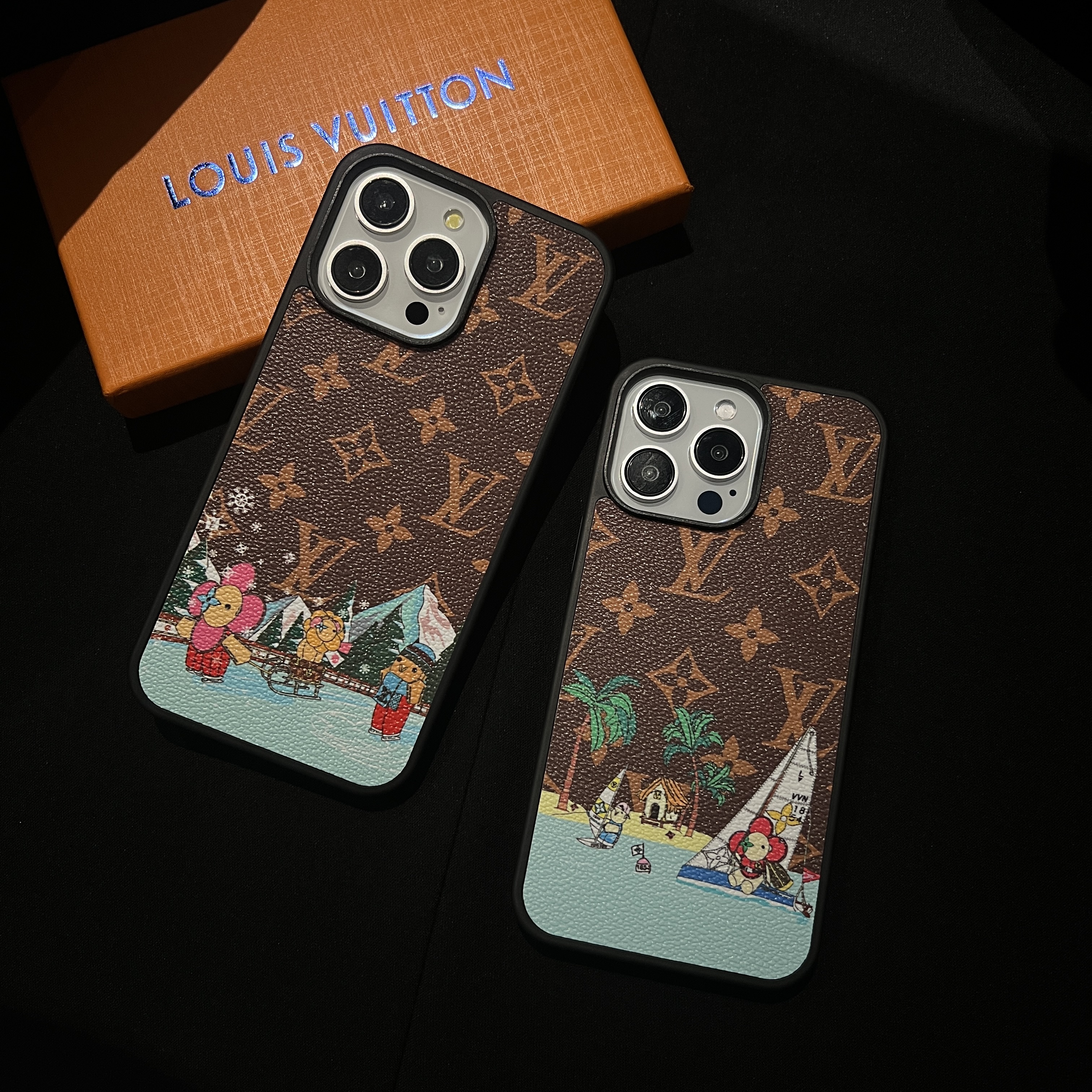 LV Vivian canvas leather Apple iPhone case