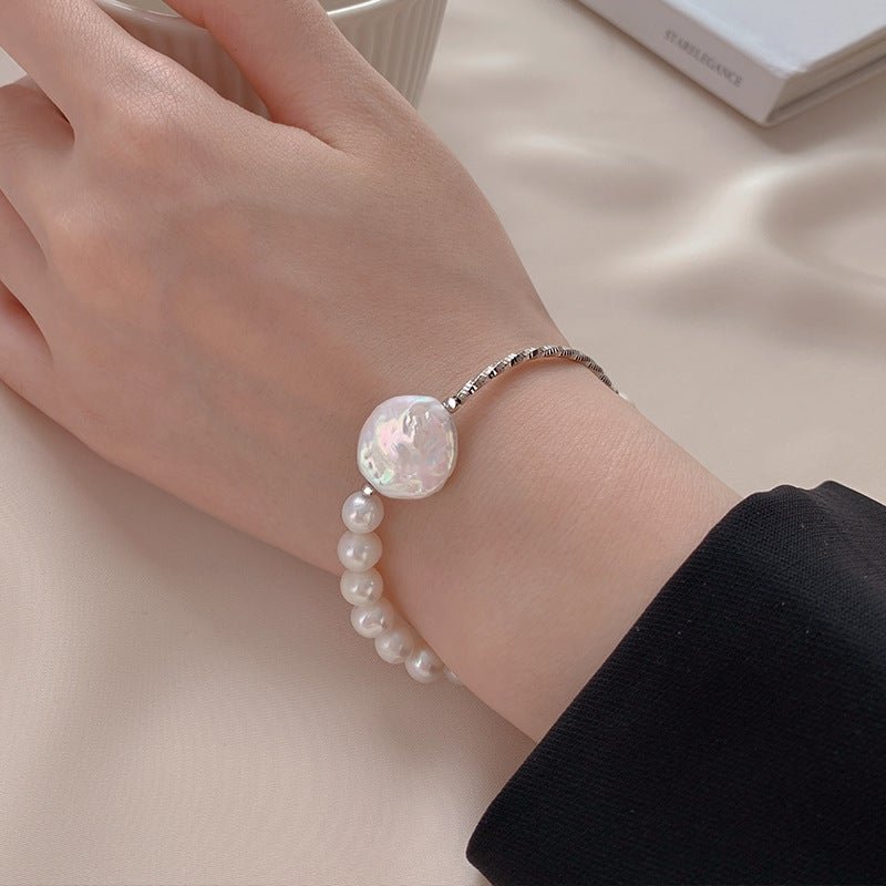 925 Sterling Silver Pearl Baroque Bracelet