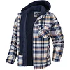 Autumn and Winter Thick Cotton-padded Plaid Long-sleeved Loose Hooded Men's Jacket