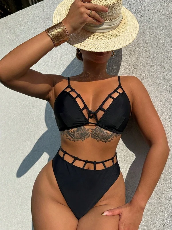 PASUXI New Fashion Custom Solid Color Bathing Suit Bikini Set Women Sexy Swimsuit Two Pieces Beachwear Thong Swimwear huanwei