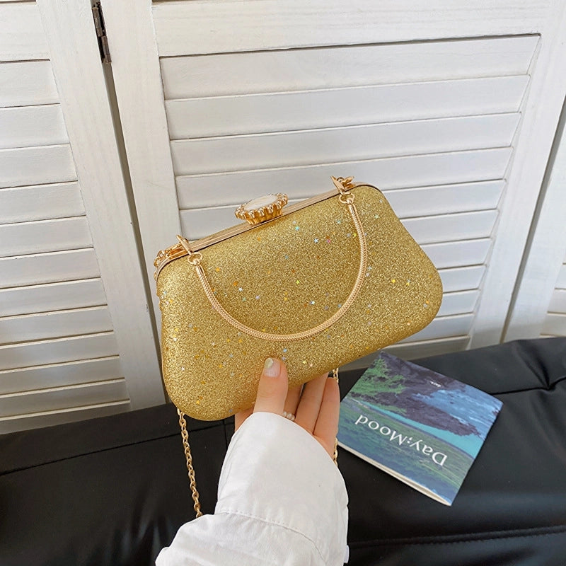 Women's Medium Polyester Solid Color Elegant Vintage Style Square Lock Clasp Evening Bag4