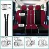 FH Group Car Seat Covers Full Set Cloth,Universal Fit combo,Washable Automotive Seat Covers,Low Back Front Seat Covers,Airbag Compatible,Split Bench Rear Seat for SUV,Sedan,Van Burgundy