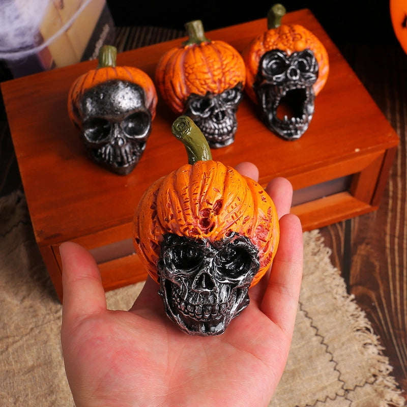 Halloween Hip-Hop Funny Pumpkin Skull Resin Party Festival Ornaments Decorative Props3