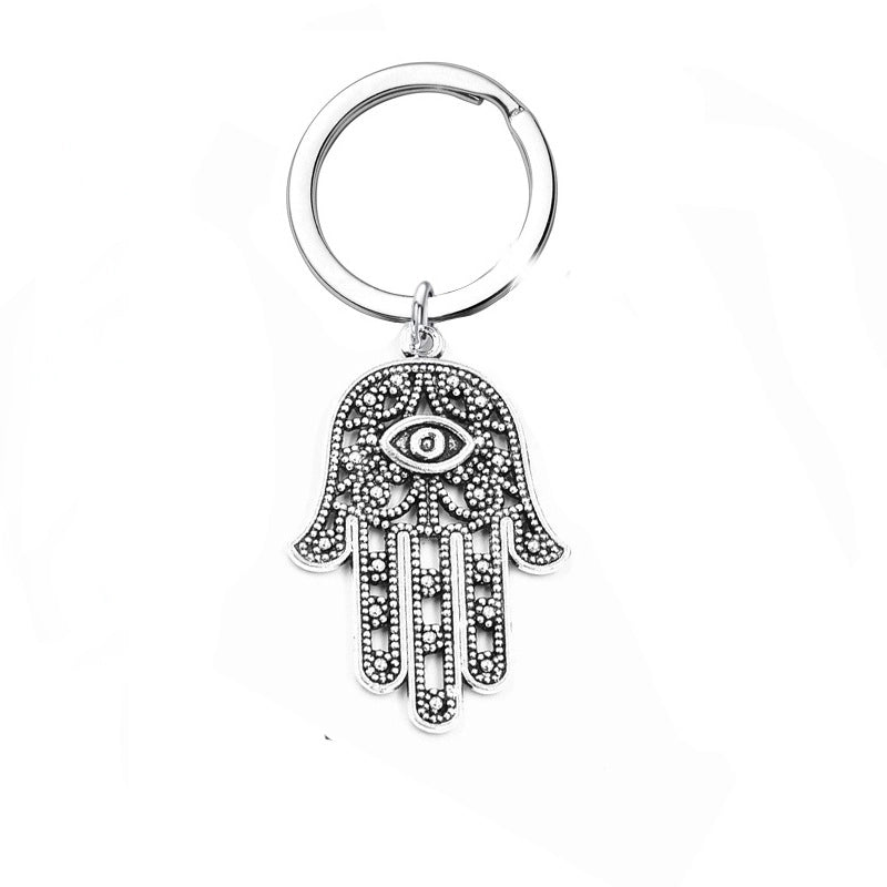 Retro Geometric Alloy Plating Natural Stone Women’s Bag Pendant Keychain