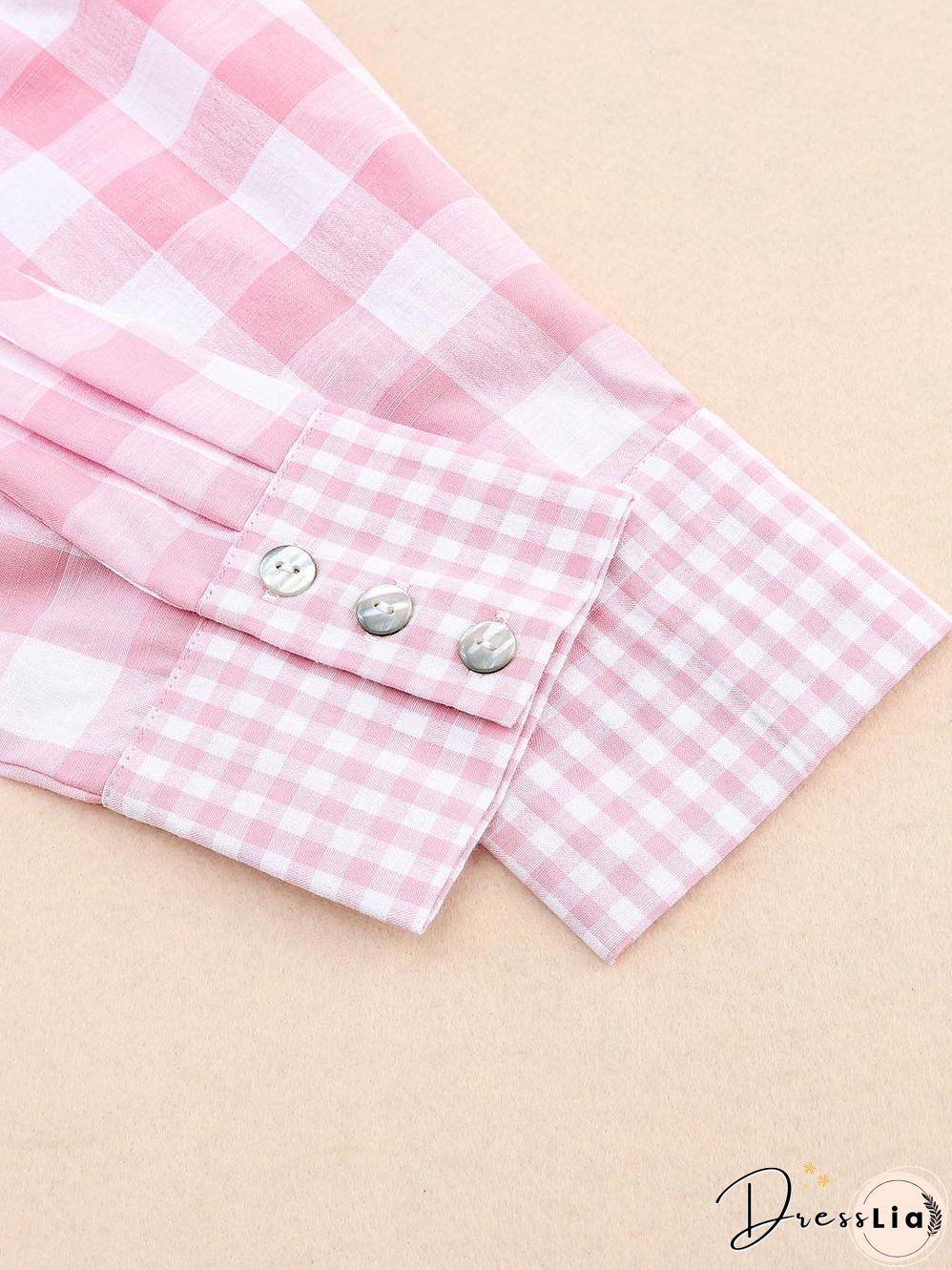 Casual Pink Gingham Top