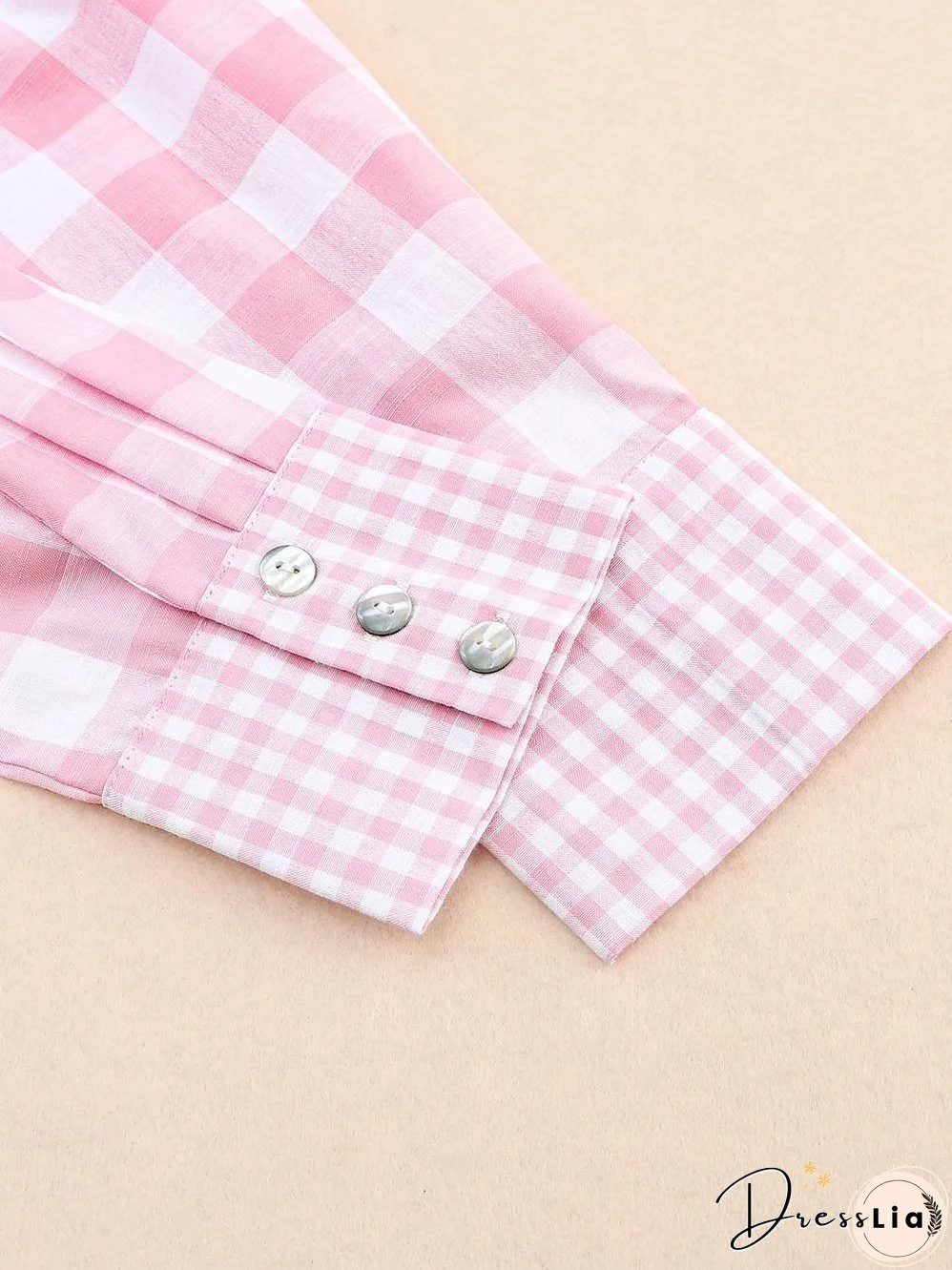 Casual Pink Gingham Top