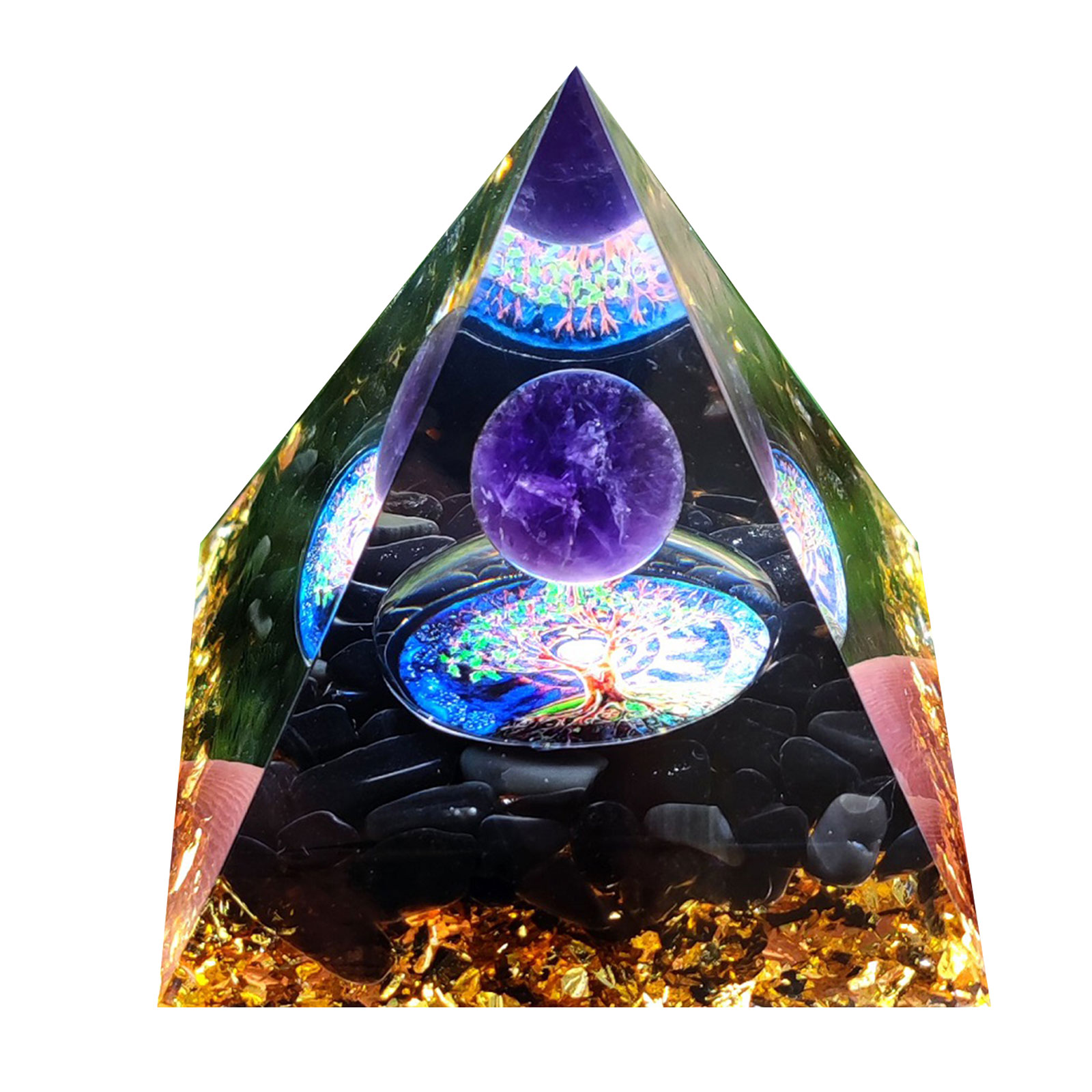 

6cm Natural Orgonite Pyramid Chakra, 501 Original