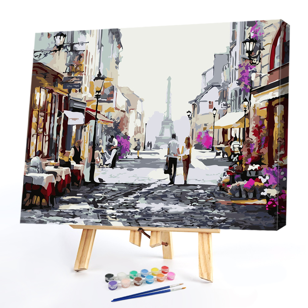 

40x50cm - Paint By Numbers Lively Street, 501 Original