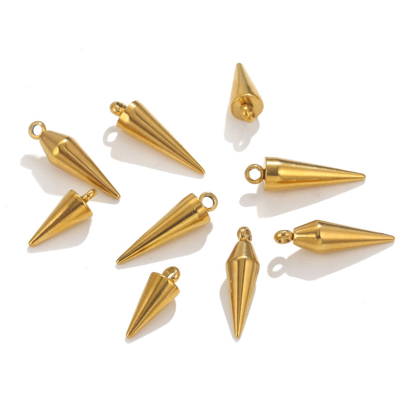 10 PCS/Package 5*12mm 5*17mm 304 Stainless Steel Geometric Solid Color Jewelry Accessories Pendant