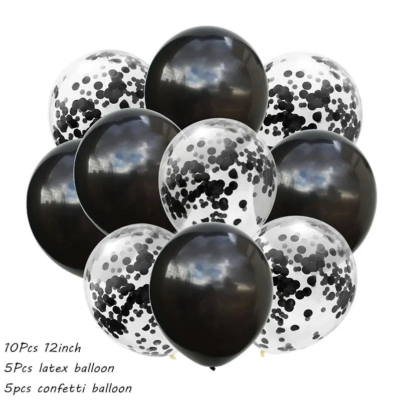 10Pcs Metal Latex Balloons Confetti Balloon Set For Wedding Birthday Party Balloon Decoration Baby Shower Helium Balloons