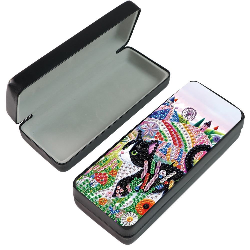 Diamond Painting Eyeglasses Case Cat Diamond Art Sunglasses Case for Beginners