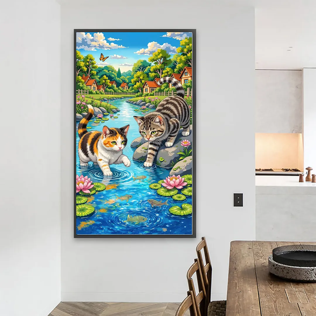 Cat 5D Full Round Drill DIY Diamond Painting Kit for Adults 40x70CM