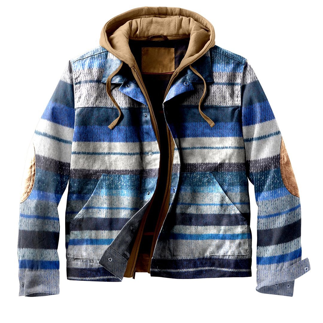 patchwork hooded jacket