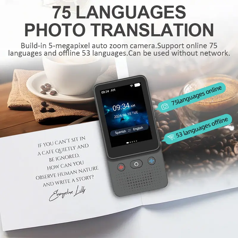 Product Introduction of AI Language Translator Device T21 | 138 Languages. Real-Time Voice & Photo Translation | Offline Mode & Touchscreen | Perfect for Travel & Business & Work Translation Traductor 7