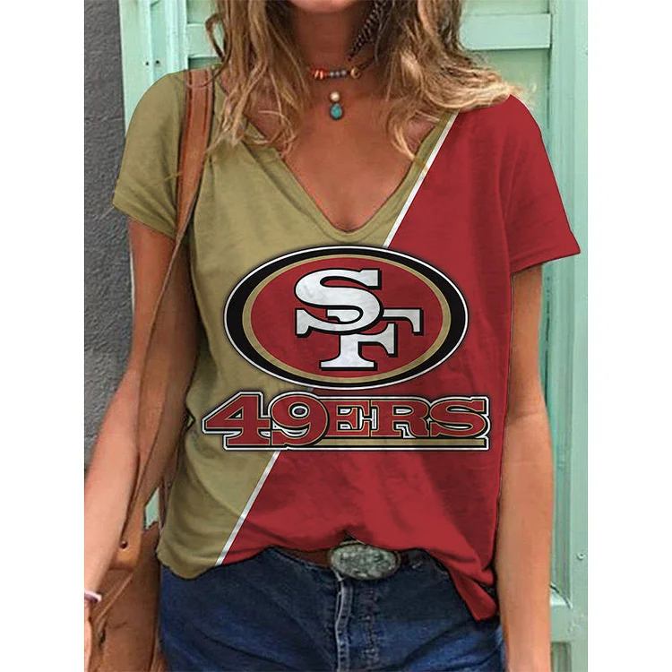 San Francisco 49ers Lightweight Short Sleeve V-Neck T-Shirt