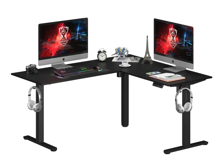 Bestier L-Shaped Adjustable Electric Standing Desk Home Office Desk