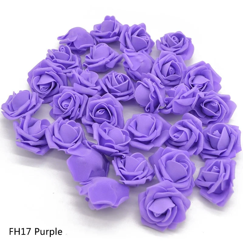 Cheap 20pcs Multicolor Foam Rose Flower Head Artificial Rose Bouquet Handmade Wedding Home Decoration Festive Party scrapbook