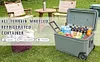 [US Local Warehouse] 70L White Cooler with Wheels Hard Shell Ice Chest Keep Food Warm Rolling Wheeled Camping Cooler for Beach Drink Beverage Picnic Fishing