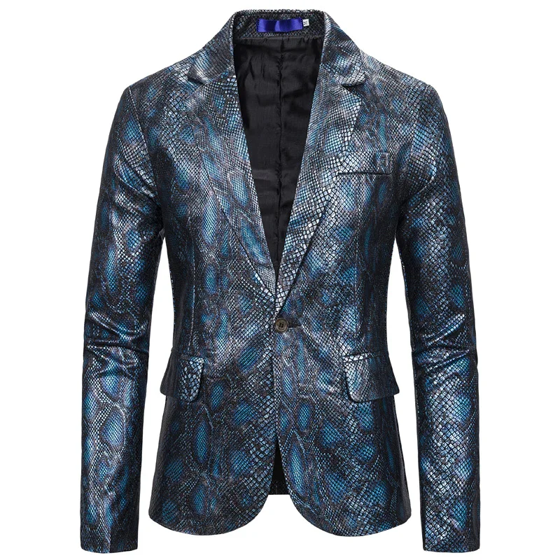 Men's Casual Printed Dress Jacket
