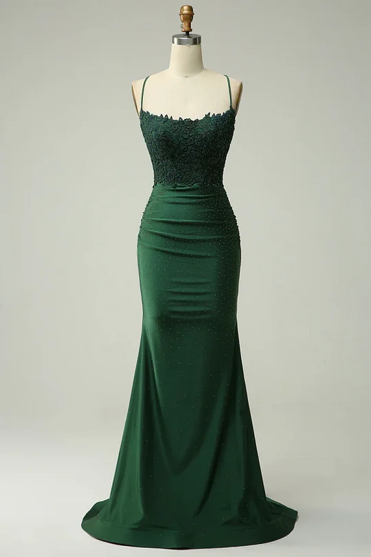 purple and green mermaid dress [In Stock]Luxury Evening Dress with Cape Sleeves SS205 main image 1