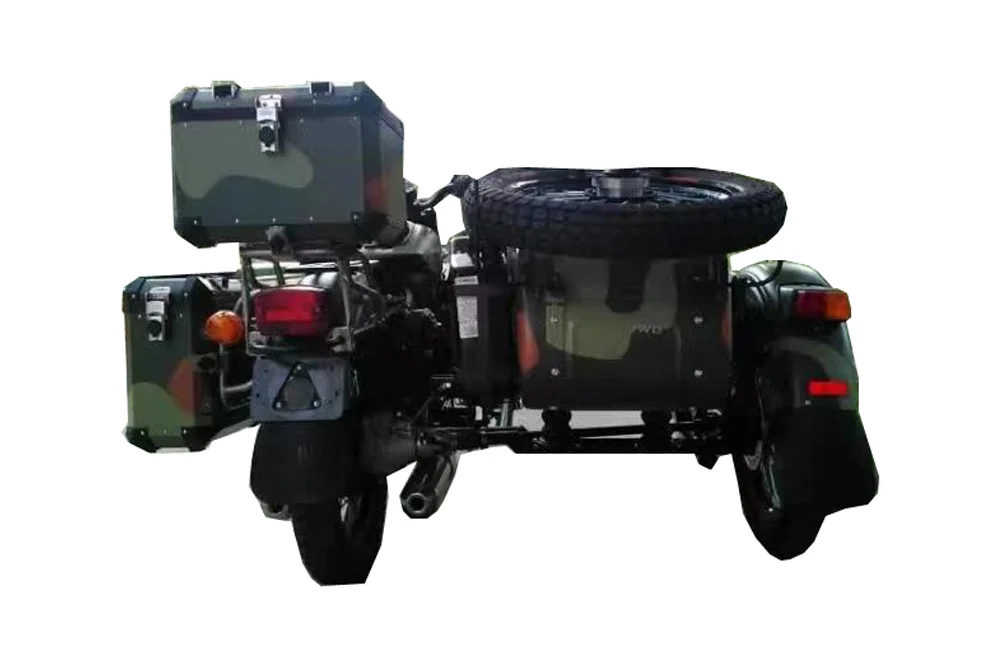 CJ750 Motorcycle Aluminium  Panniers SaddleBags for URAL 750 whit mount
