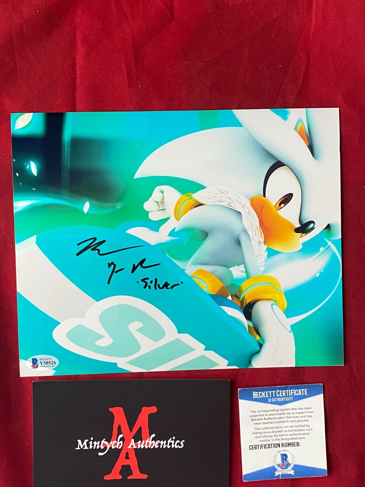 BRYCE PAPENBROOK SIGNED 8x10 Photo Poster painting! SONIC THE HEDGEHOG! SILVER! BECKETT COA!