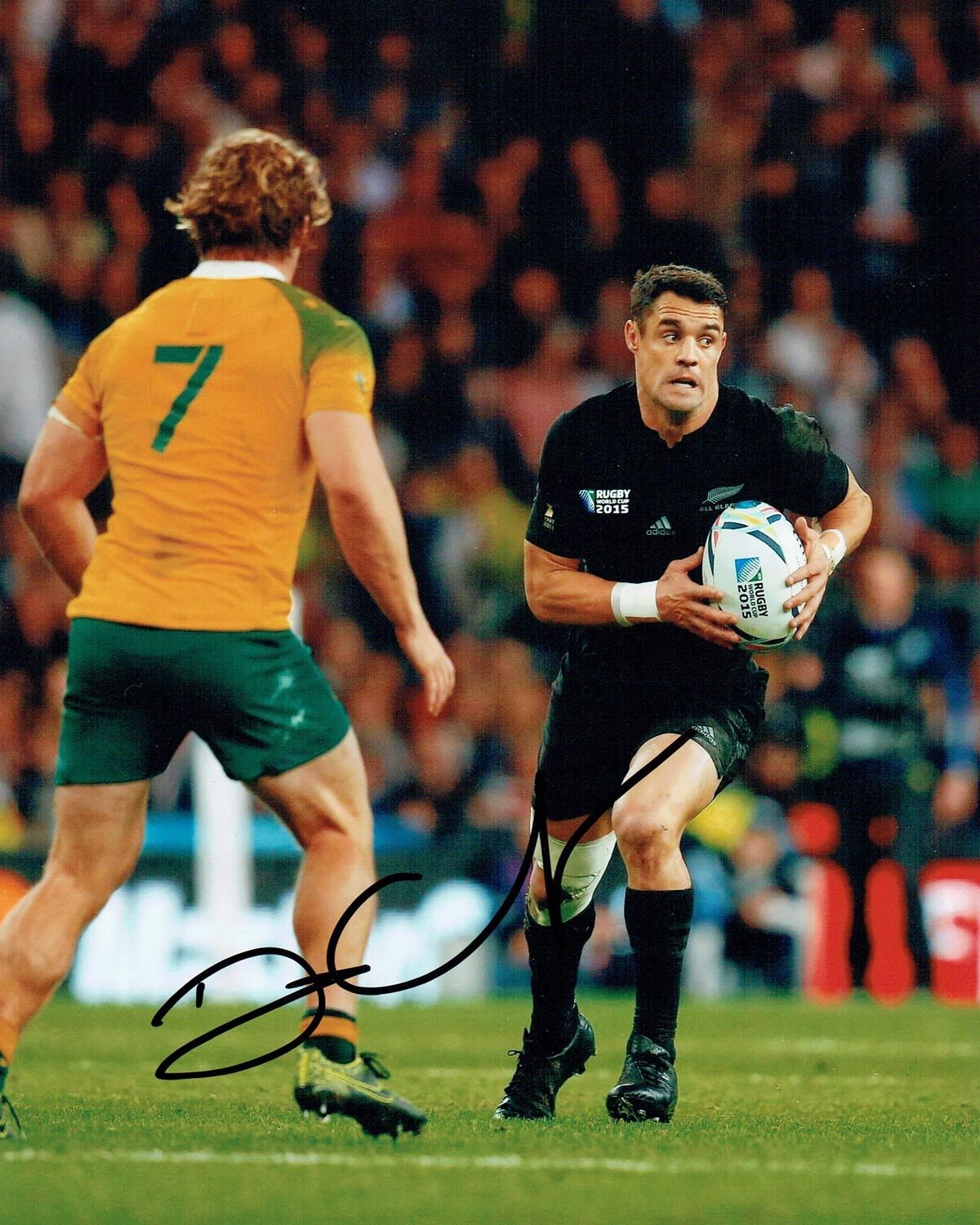 Dan CARTER Signed Autograph 10x8 Photo Poster painting f AFTAL COA RUGBY All Blacks New Zealand