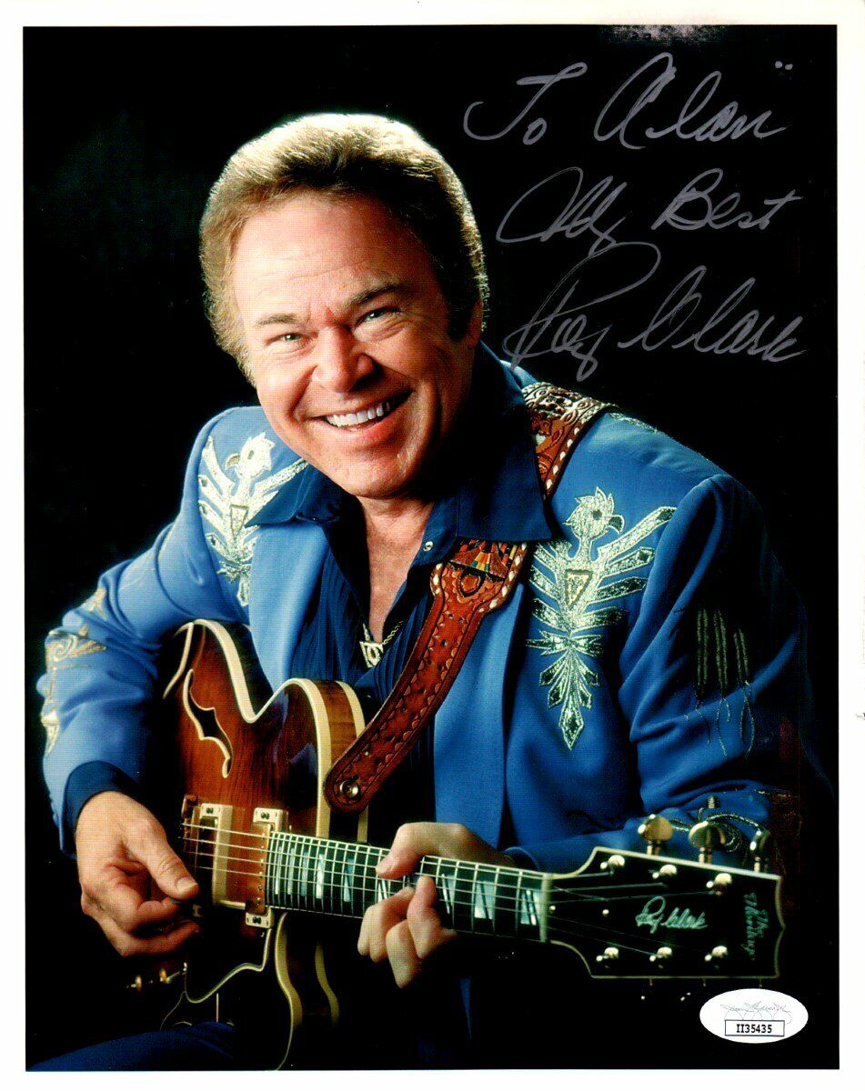 Roy Clark Signed Autographed 8X10 Photo Poster painting Smiling Guitar JSA II35435