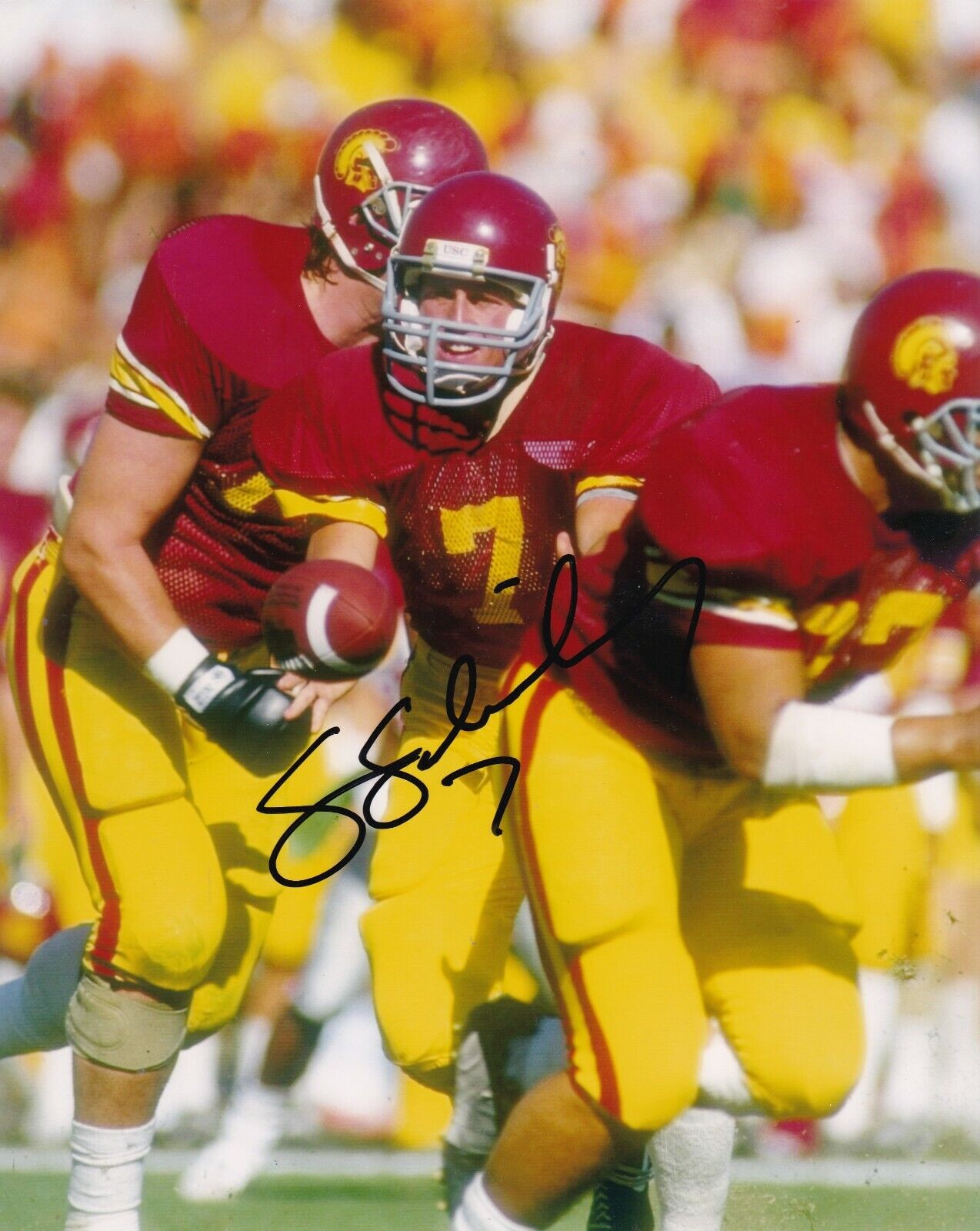 SEAN SALISBURY USC TROJANS ACTION SIGNED 8X10