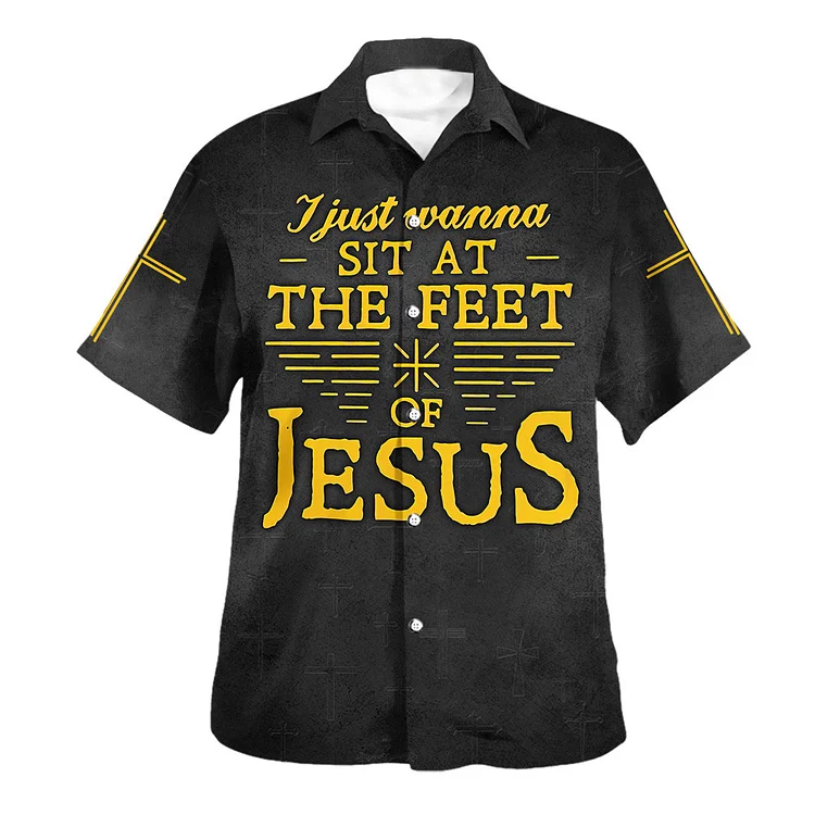 Broswear Jesus Letter Printed Short Sleeved Shirt