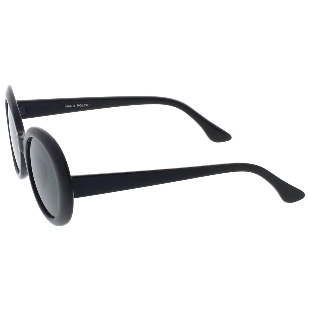 Retro Oval glasses Tapered Arms Neutral Colored Round Lens 53mm