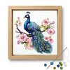 Peacock Blossom Glass Bead Partial 11CT DIY Stamped Cross Stitch Kits for Beginners Adults Home Decor Cross Stitch Art and Crafts Kits 14.04x14.04in tapestrymarket