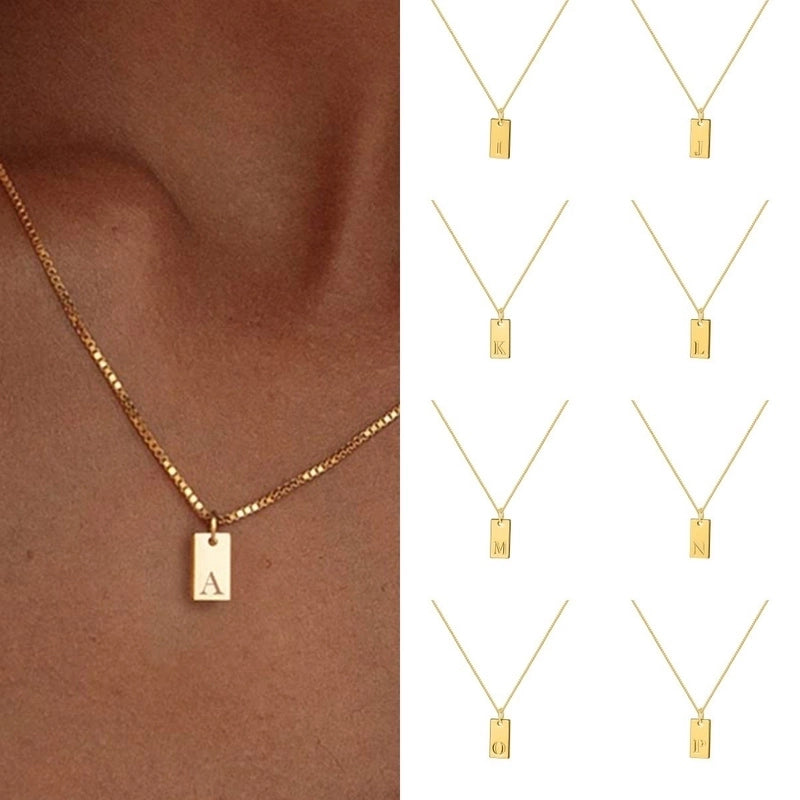 Minimalist Letter 304 Stainless Steel 18K Gold Plated Pendant Necklace