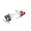 925 Sterling Silver Asymmetric Heart Shaped Stud Earrings