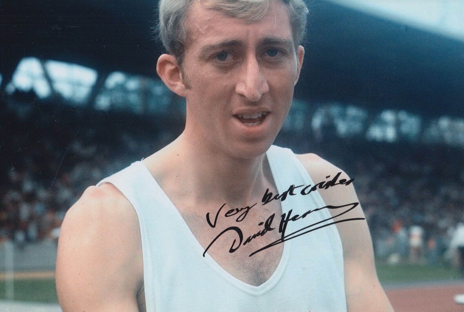 David Hemery Hand Signed 12x8 Photo Poster painting - Olympics Autograph 1.