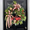 [🌲Christmas Special]🔥Farmhouse Plaid Red Truck Christmas Wreath🏠-mysite-Adracos