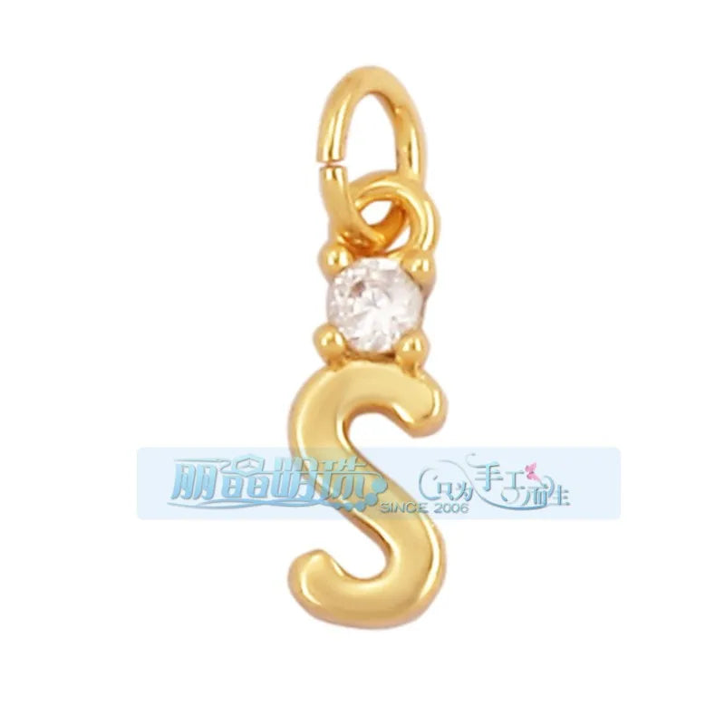 1 Piece 15 * 19mm Hole 5~5.9mm Copper Zircon Letter Heart Shape Pendant Jewelry Accessories