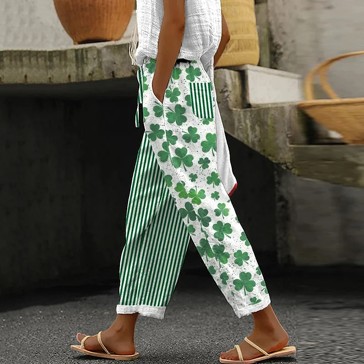 Wearshes Women'S St. Patrick'S Day Print Casual Pants