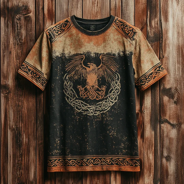 Men's Viking Knot Eagle Totem Vintage T-shirt