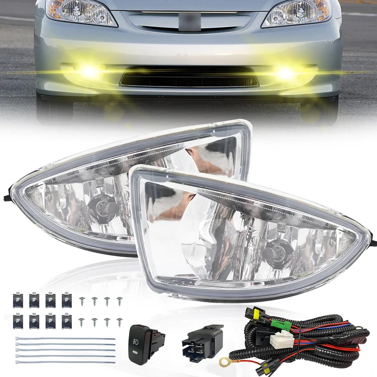 Car front bumper FOG LAMP for HONDA CIVIC 2 DOOR AND 4 DOOR 2004 2005 fog lights running lights ITN Auto