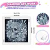 Partial Drill 5D Diamond Painting Kit Skull Abstract 30x30cm(Lily Skull)