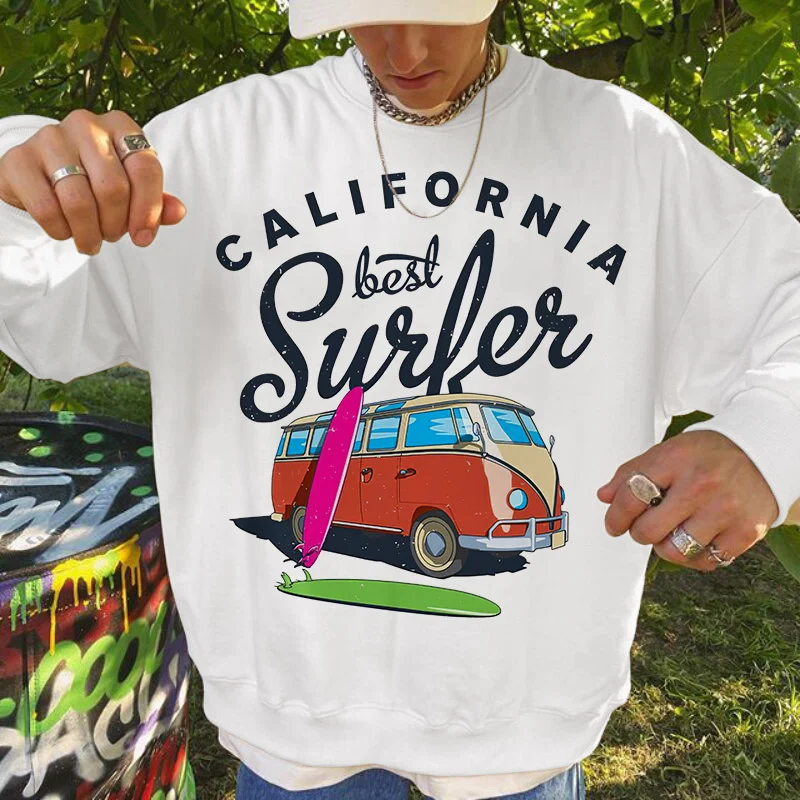 California Best Surfer Bus Graphic Men’s Sweatshirt
