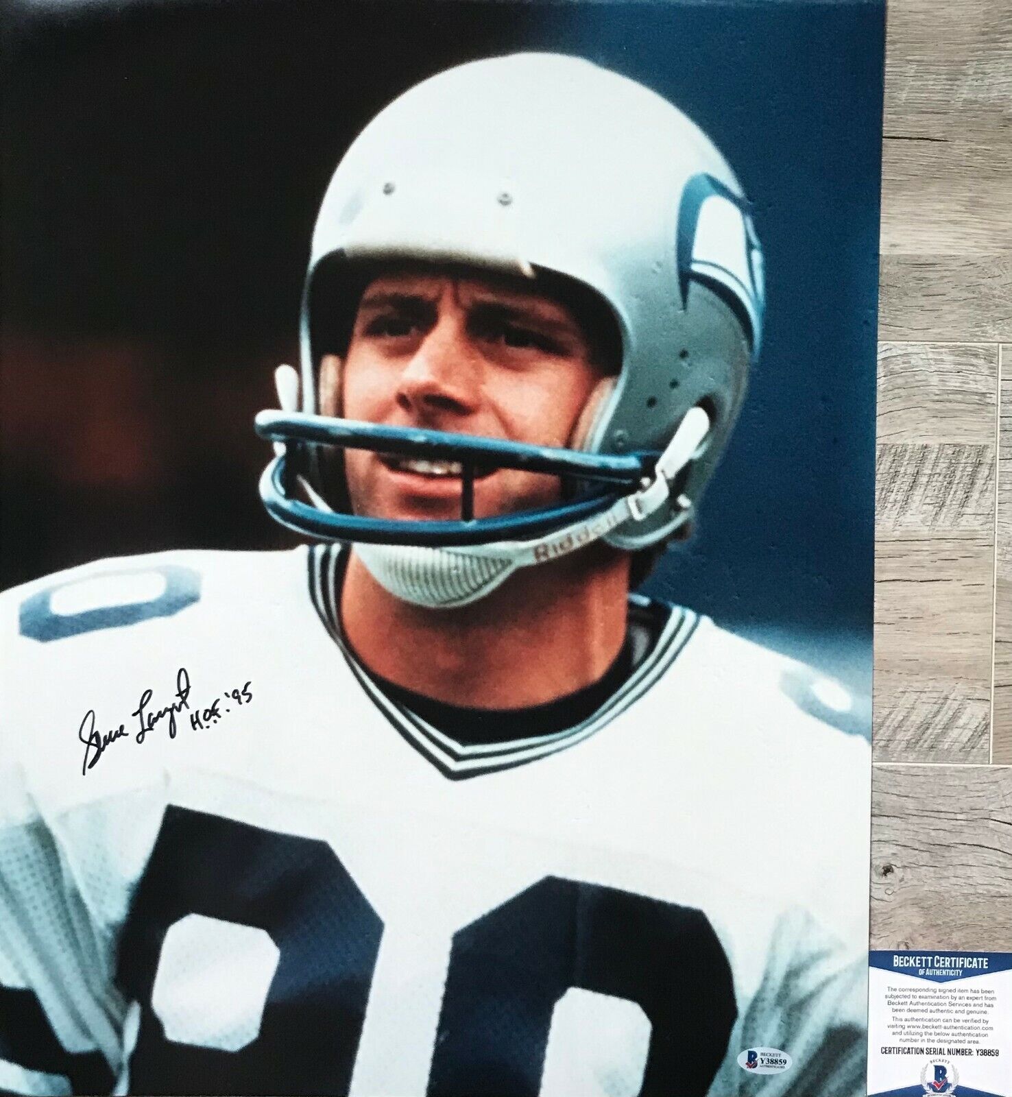 HOF 95!!! Steve Largent Signed SEATTLE SEAHAWKS 16x20 Photo Poster painting Beckett BAS