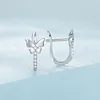 Butterfly Shaped Hoop Earrings 925 Silver 