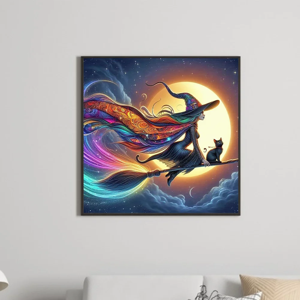 Diamond Painting - Full Round Drill - Halloween Witch(Canvas|40*40cm)