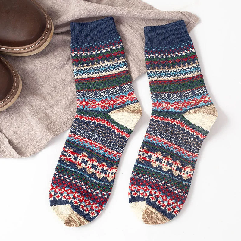Autumn And Winter Warm Retro Ethnic Style Mid-tube Men's Wool Socks