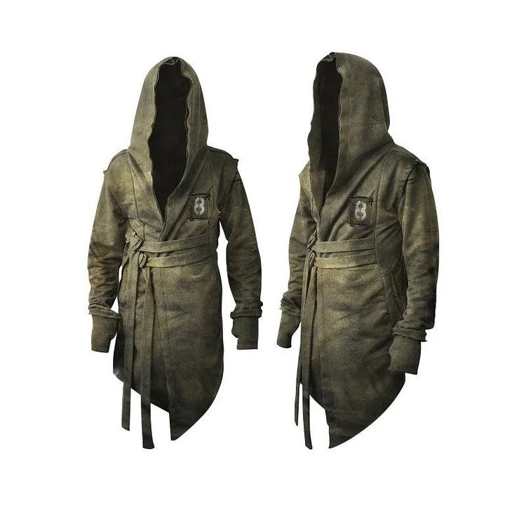 8 Cipher Mens Asymmetric Cut Zipper Full Hoodie