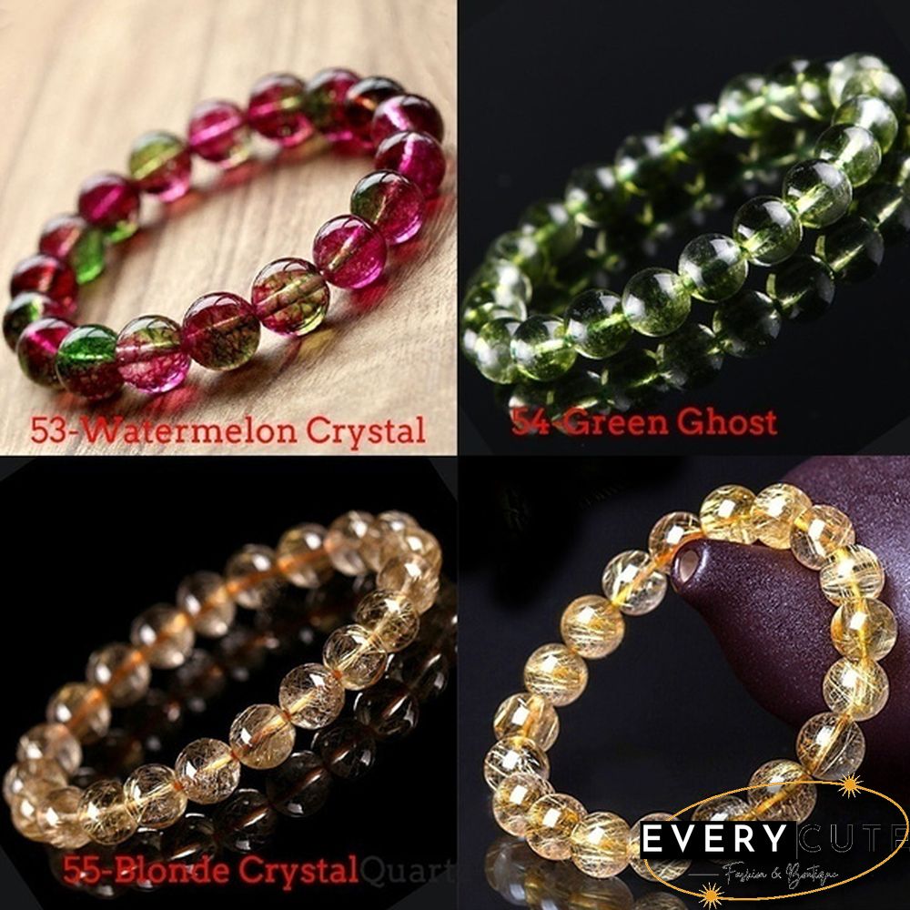 Natural Gemstone Round Beads 8mm Bracelets Apatite / Agate /amethyst /watermelon /Rose Quartz /Morgan Stone/malachite/Tiger Eye Fashion Bracelet 75 Styles