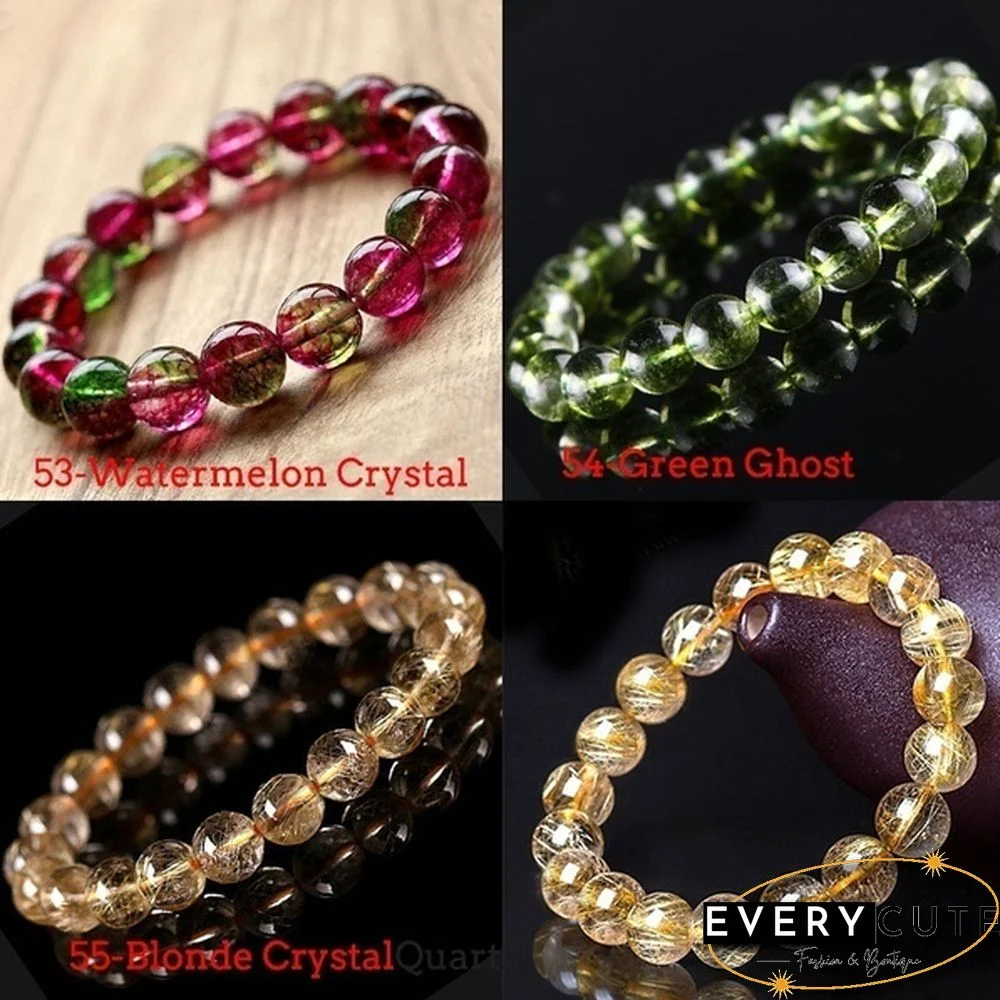 Natural Gemstone Round Beads 8mm Bracelets Apatite / Agate /amethyst /watermelon /Rose Quartz /Morgan Stone/malachite/Tiger Eye Fashion Bracelet 75 Styles